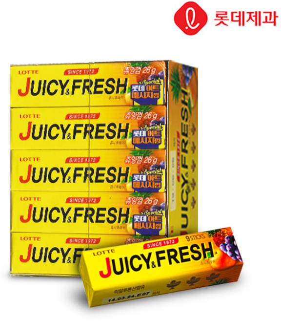 롯데제과 쥬시후레쉬 26g, 15개