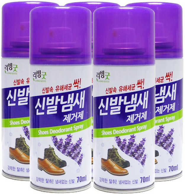 리빙굿 신발 냄새 제거제, 70ml, 4개