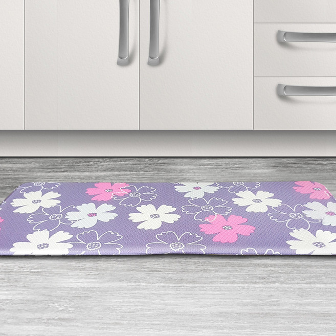 JSS&D PVC 주방매트 홈매트양면 15T 발매트, 코스모스