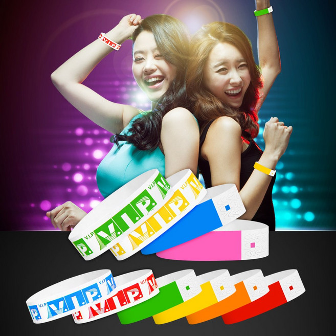 방수 종이팔찌 손목 입장권 워터파크 파티 모임 교회, 옐로우, 옐로우