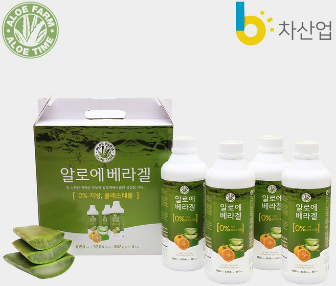 알로에팜 알로에타임 유기농 알로에겔 1050ml, 1.05L, 4개