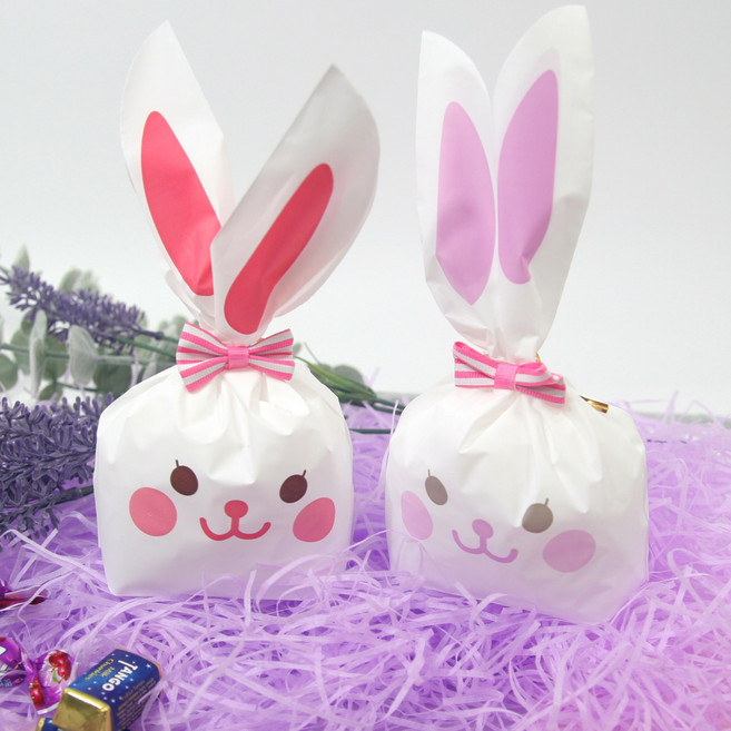 캐릭터포장봉투 포장비닐 구디백포장 보자기봉투, 13.다홍토끼(중13x22), 1개