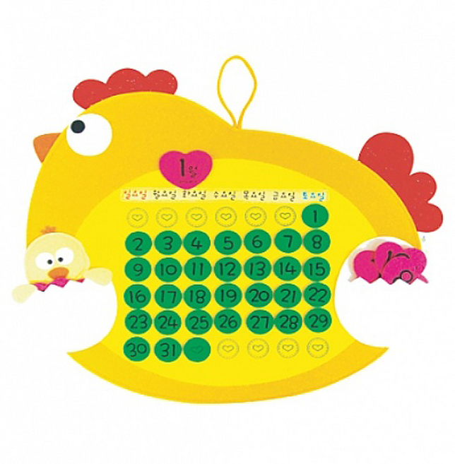 만들기 꾸미기 펠트달력 벽걸이차트, 꼬꼬닭