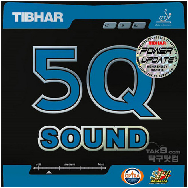 티바 - 5Q 사운드 파워업데이트 탁구러버/평면러버, 티바 5Q 사운드 파워업데이트 BLACK-2.1, 1개