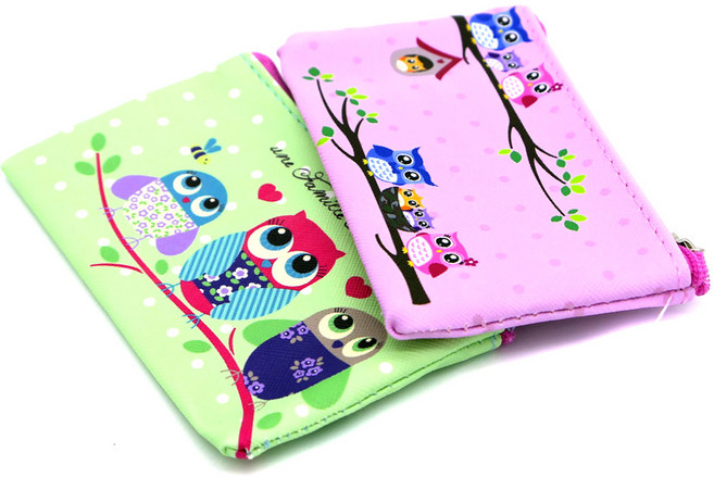 바미샵 부엉이파우치 (소) 민트 핑크 동전지갑 판촉 도장인쇄