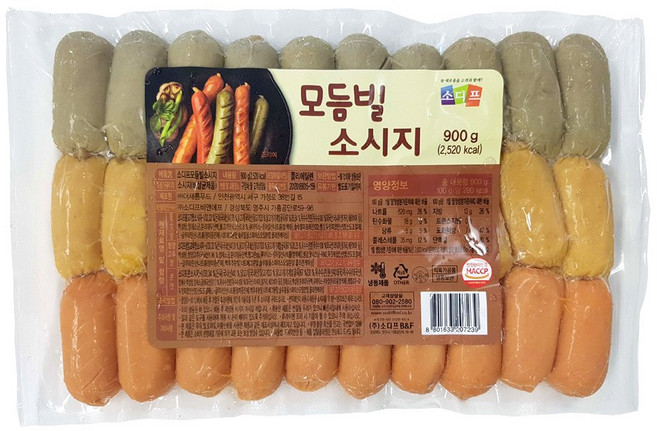 소디프 모듬빌 소시지, 900g, 1개