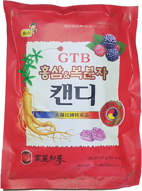 푸른빈 홍삼 복분자 캔디, 1개, 200g