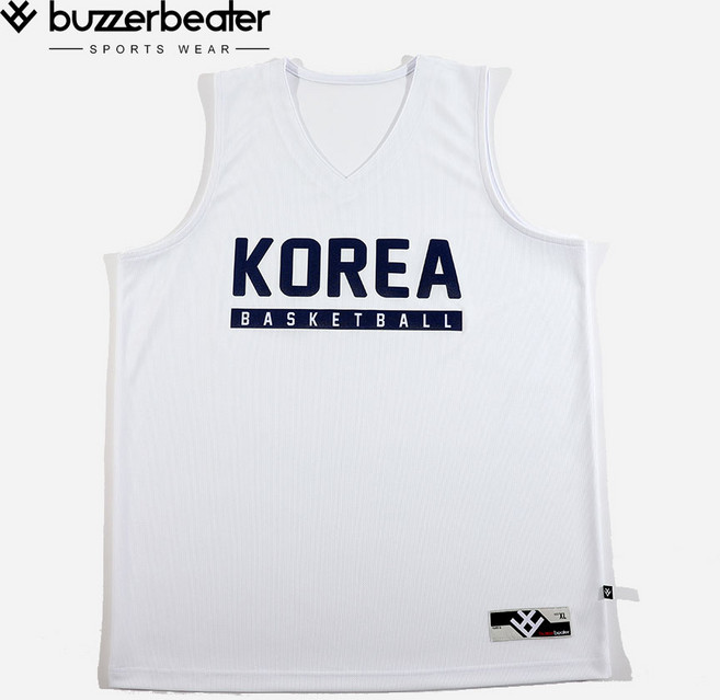 [버저비터] 농구 져지 화이트 KOREA TEXT 나시