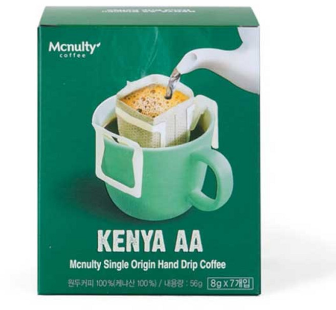 맥널티커피 케냐 AA 핸드드립 원두커피, 8g, 7개입, 1개