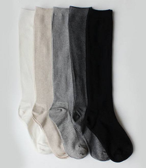 둥짱양말 여성 크림 골지니삭스