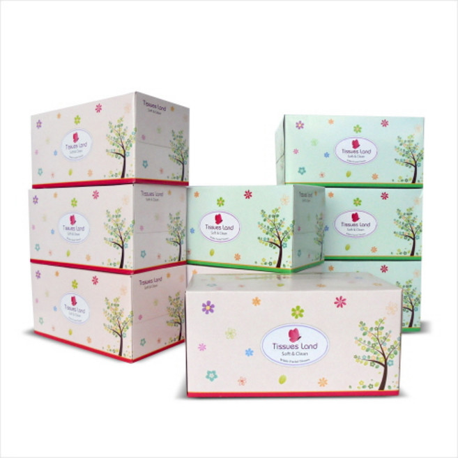 [티슈랜드] 먼지없는각티슈 미용티슈 2겹 230매 3개 6개 9개 12개 24개, 1세트, 24개입