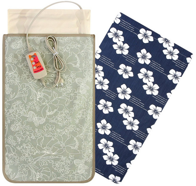 애슬라 황토 맥반석 옥 온열 찜질기 + 커버, STB-3560(민트 플라워)