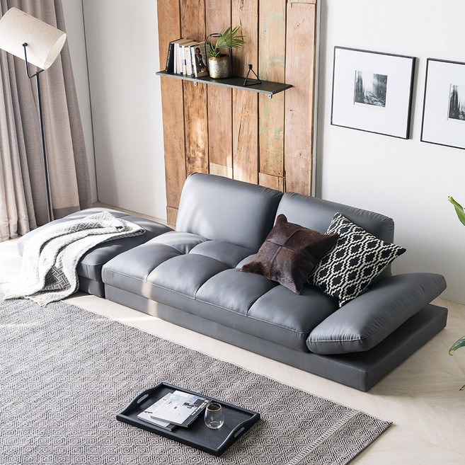 자네트 코니아 3인용 좌식쇼파 스툴포함, 그레이