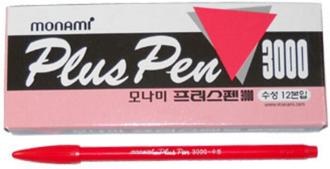 모나미 플러스팬 3000, 빨강, 12개