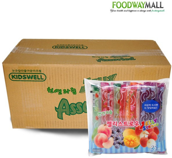 천연과즙 키즈웰 젤리스트로우 4.82kg (250개입), 1box