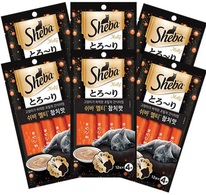 쉬바 멜티 고양이 간식, 참치맛, 48g, 6개