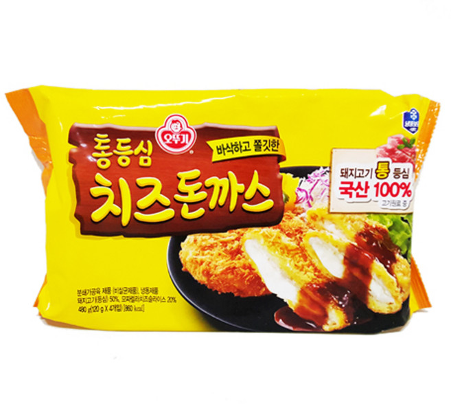 오뚜기 통등심 치즈등심돈까스 480g(아이스박스포장), 1개, 480g