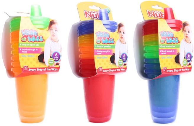 누비 워시 오어 토스 빨대컵 300ml, 랜덤 발송, 6개 - 쿠팡