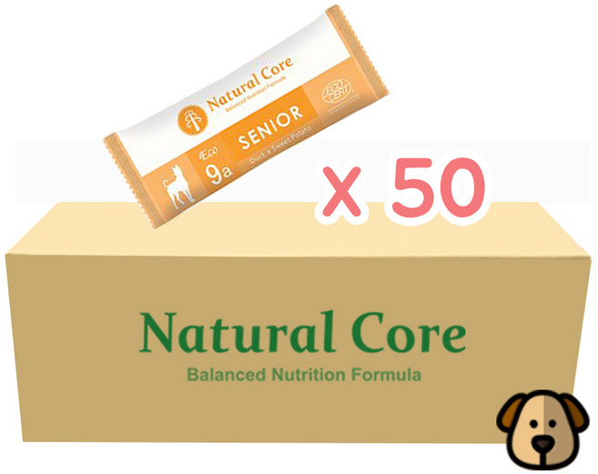 네츄럴코어 에코9a 시니어 오리 유기농 70% 노령견 사료 샘플 (작은입자) 1박스, 35g, 50개