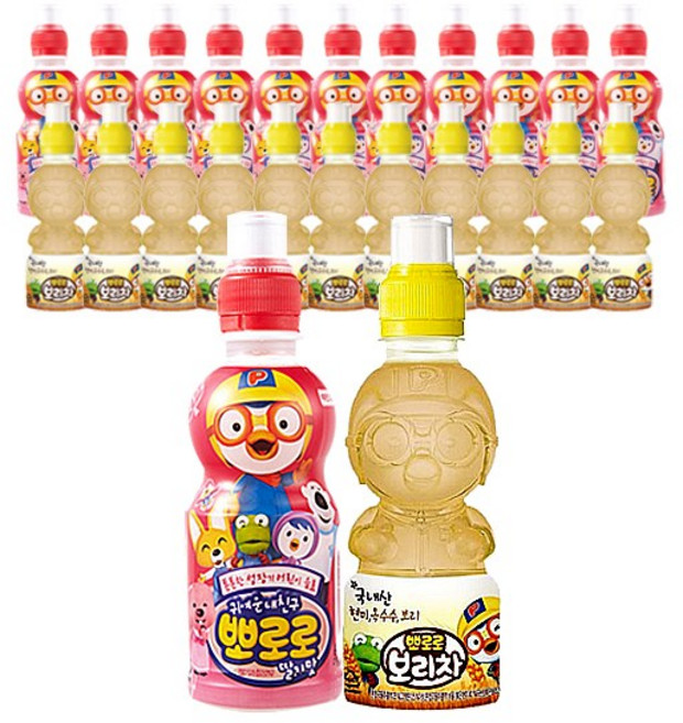 팔도 뽀로로 딸기맛 12개+보리차 12개 총 24개, 235ml