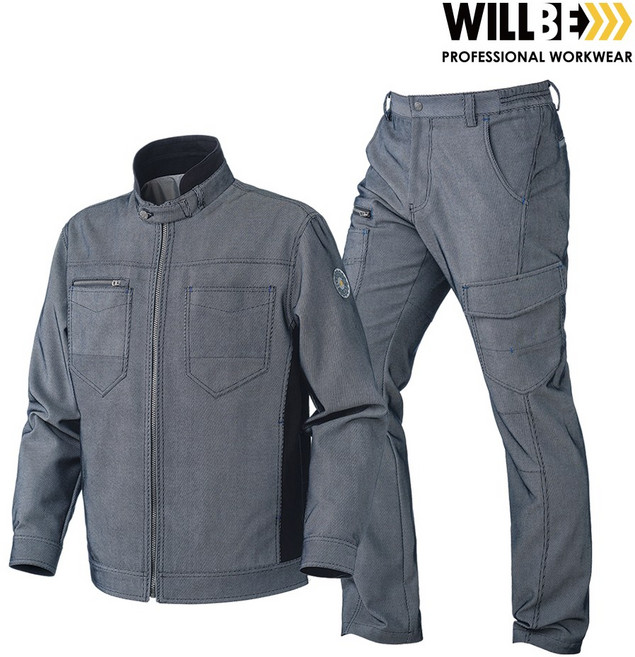 [윌비] 프리미엄 PR104-작업복 상하세트 블랙진 사철복
