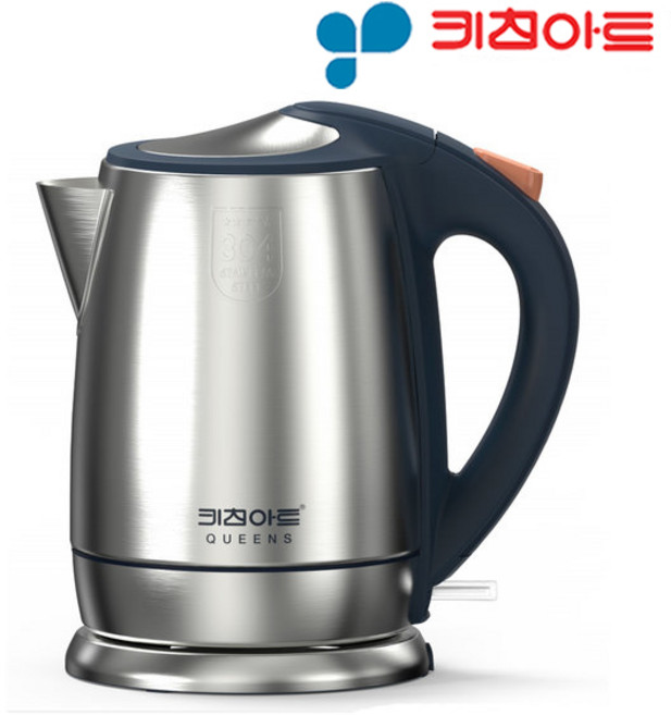 키친아트 스텐304 퀸즈 전기주전자 1.8L 네이비, 단품, 1개