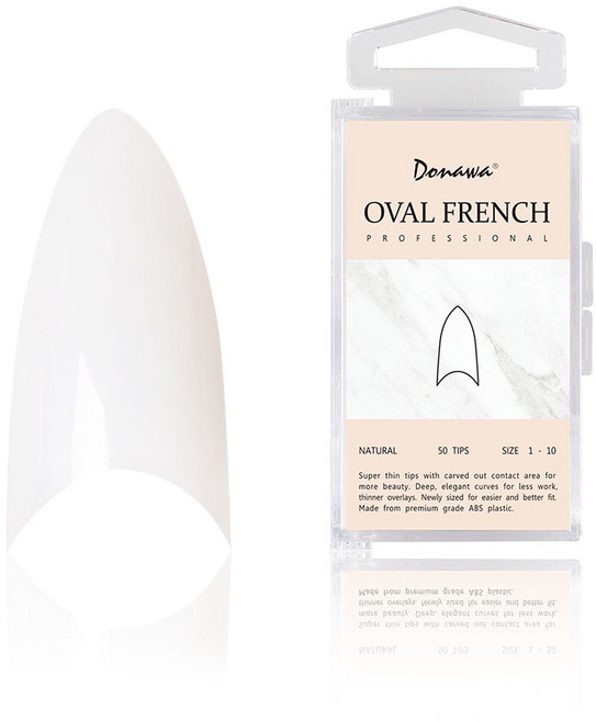 도나와 네일팁 인조손톱 오발 프렌치 내추럴 50nail CT164-50N-N, 1개
