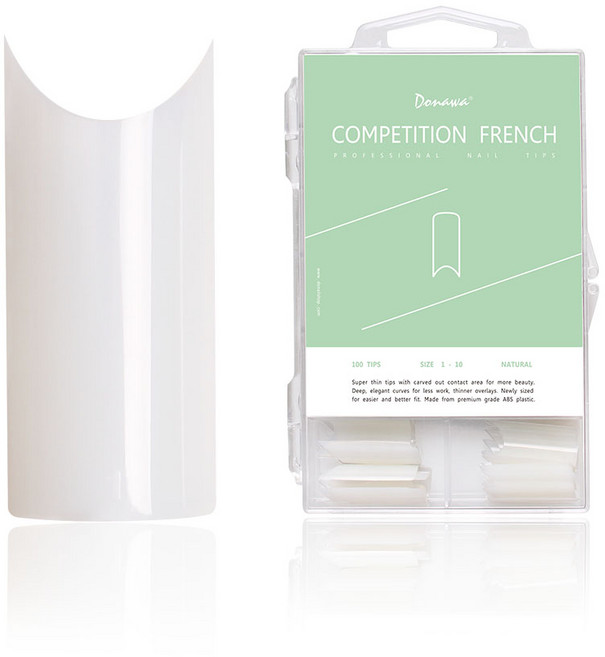 도나와 네일팁 인조손톱 컴피티션프렌치 내추럴 100nail CT158-100N-N, 1개