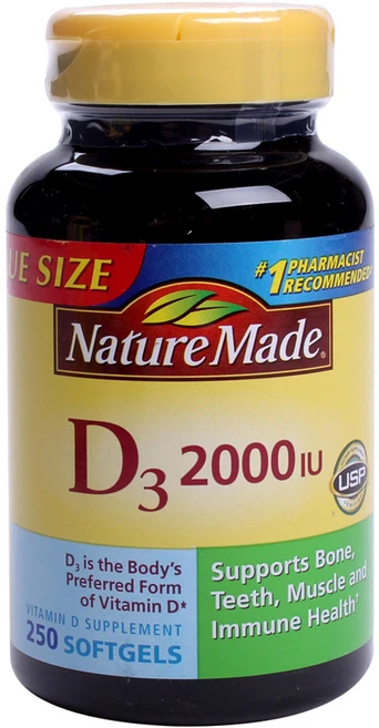 네이처메이드 비타민 D3 2000 IU 소프트젤, 1개, 250정 - 쿠팡