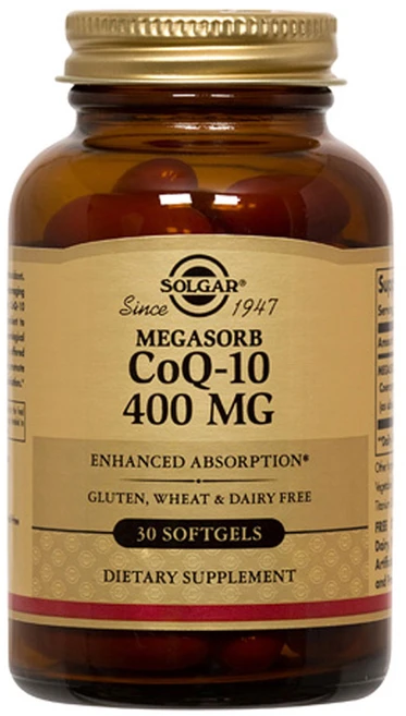솔가 메가솝 CoQ-10 400mg 글루텐 프리 무설탕 소프트젤, 1개, 30정 - 쿠팡