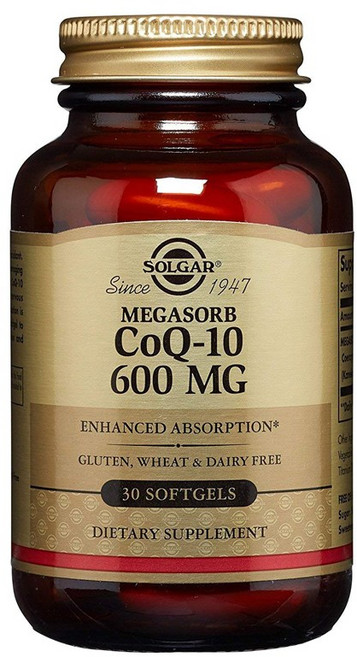 SOLGAR MegaSorb CoQ-10 600毫克軟膠囊 無麩質, 1個, 30錠