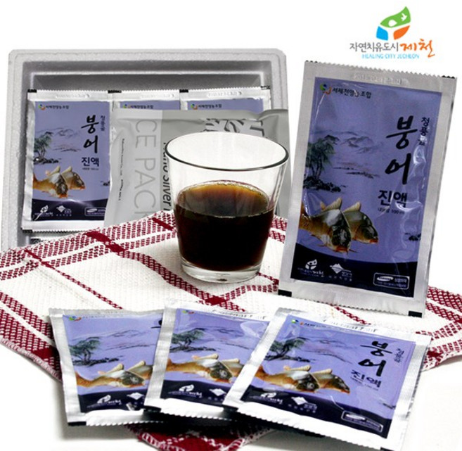 서제천영농조합 충북 제천 청풍강 참붕어 사용 청풍골드 자연산 붕어즙 붕어엑기스 붕어진액100mlx120포, 120개, 100ml
