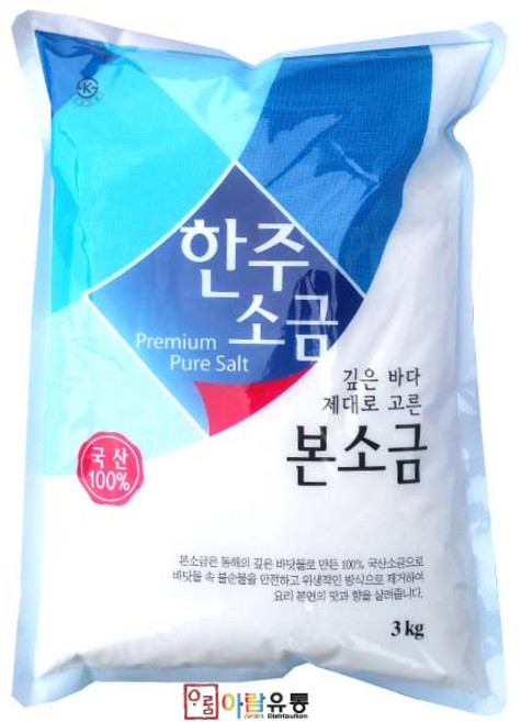 한주소금 한주본소금(국산), 3kg, 1개