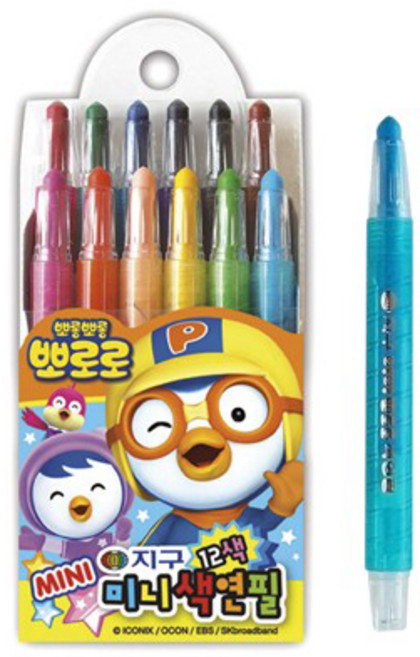 지구화학 뽀로로 미니색연필, 12색, 1개