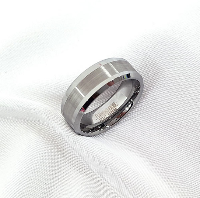 빅윈 남녀공용 텅스텐 화이트골드 사이드각 매트표면 커플링 웨딩반지 T30 반지
