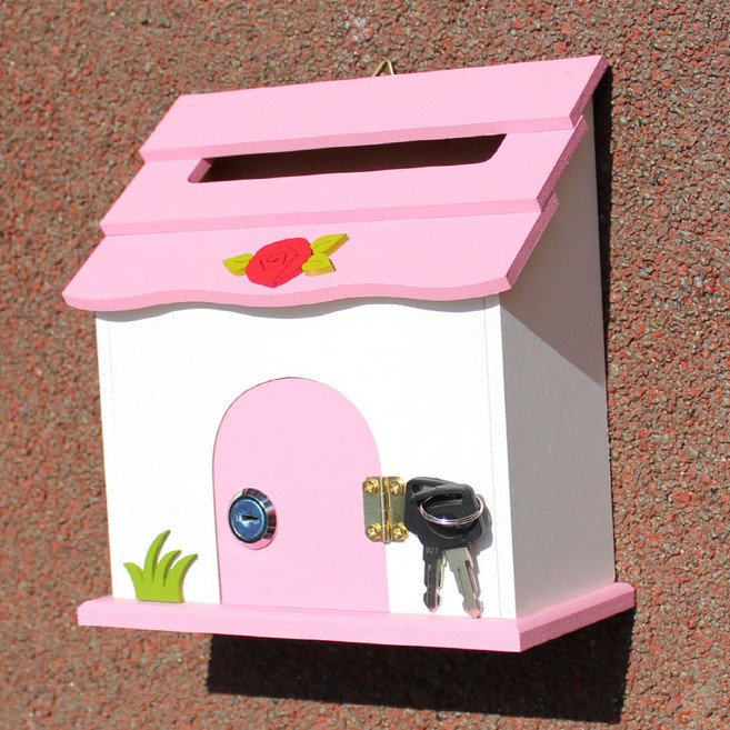 마프 명판없이 건의함 고객소리함 의견함 제안함 기타푯말 등등, D1692P/핑크 미니 잔디 열쇠우체통, 1개