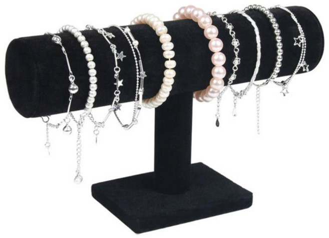 원통 팔찌 진열대 전시대 수납 선반 보관함 악세사리 거치대, 블랙, 1개