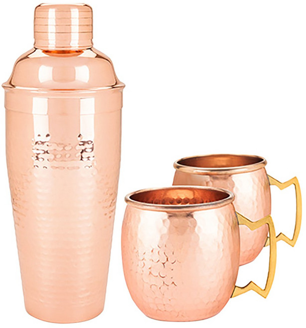 트와인 올드 켄터키 홈 해머드 바 셰이커+머그 칵테일쉐이커 믹싱틴 세트, Copper, 1개
