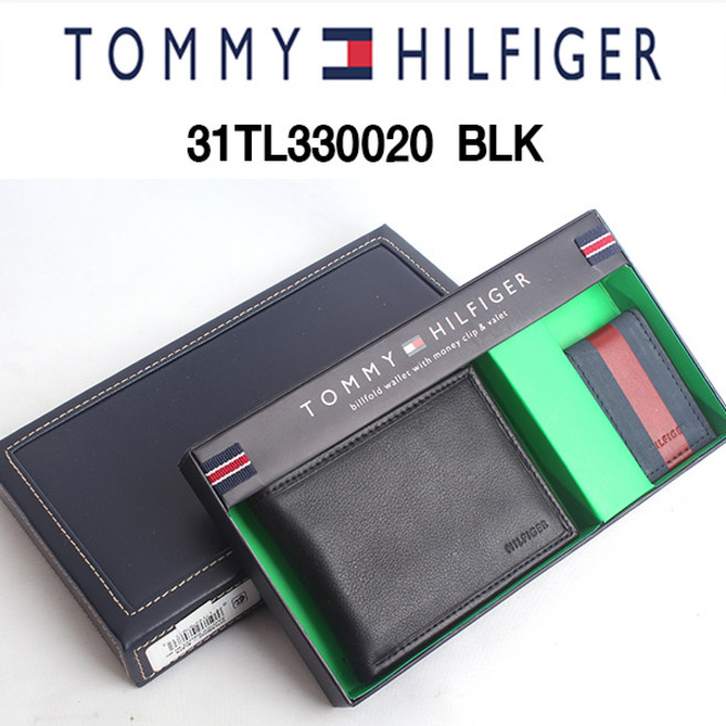 타미힐피거 31TL330020 블랙 머니클립 반지갑