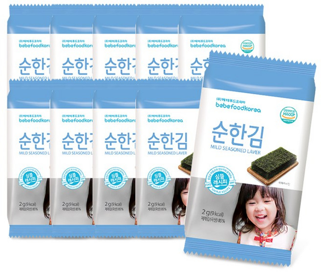 베베푸드 순한김, 조미김, 2g, 10봉