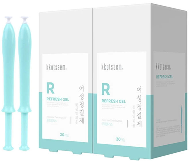 꽃샘 리프레쉬젤 여성청결제(20개입) 일회용 여성세정제 여성청결제, 1.7g, 40개 - 쿠팡