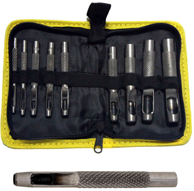 스마토 환펀치 세트 9PCS 환펀치세트 3~12.5mm 기죽 펀치 셋트 홀펀치 SET 펀칭기 천공 구멍 환펀치셋트 천공펀치