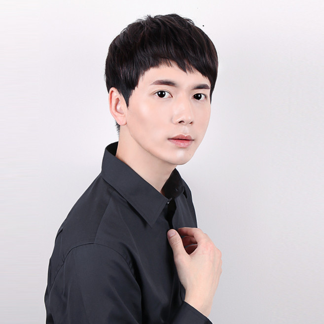 투애니위그 남자가발 O자탈모 정수리 부분가발 군인가발 투블럭위그 12종, 자연갈색, 1개