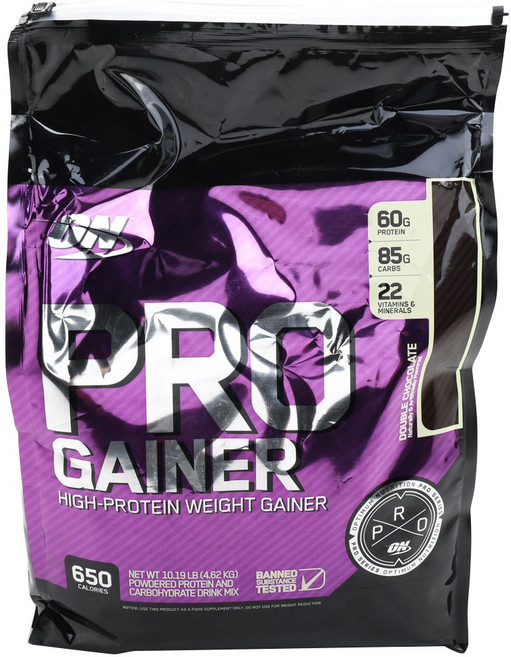 Optimum Nutrition 프로 하이 프로틴 웨이트 게이너 더블 초콜릿, 4.62kg, 1개
