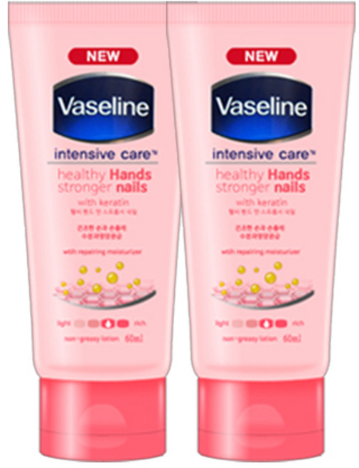 바세린 헬씨 핸드 앤 스트롱거 네일 로션, 60ml, 2개