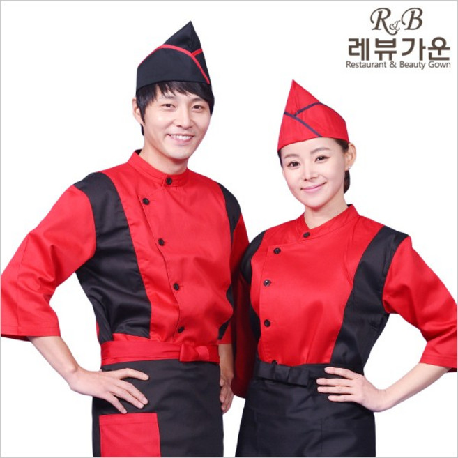 레뷰가운 FC08(상의) 조리복 쿡복 위생복 주방가운 쉐프웨어 남여공용