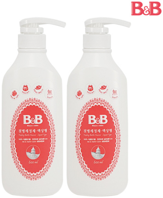 비앤비 젖병세정제 액상형(용기), 600ml, 2개