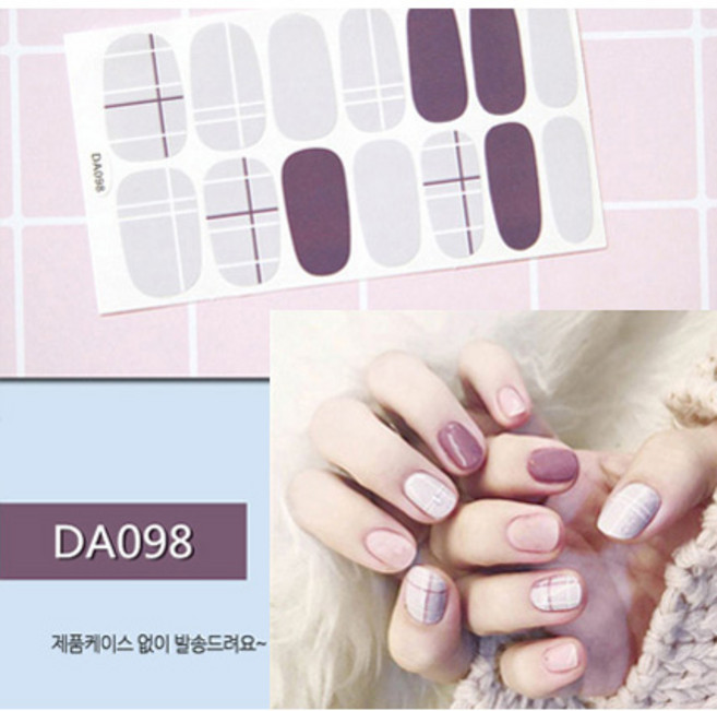민스리빙 젤 네일스티커 붙이는 네일패치 페디 큐어 DA, 1개, DA098