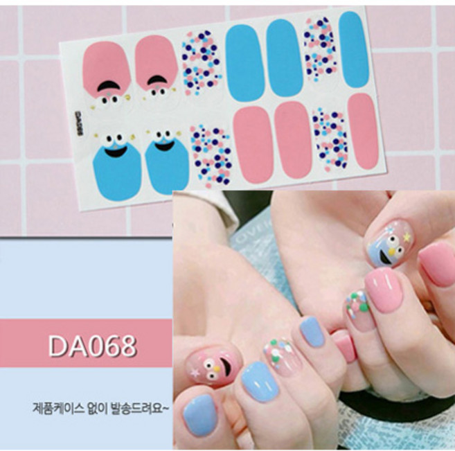 민스리빙 젤 네일스티커 붙이는 네일패치 페디 큐어 DA, 1개, DA068