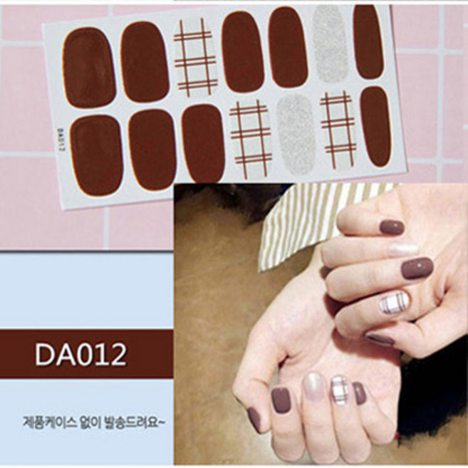 민스리빙 젤 네일스티커 붙이는 네일패치 페디 큐어 DA, 1개, DA012